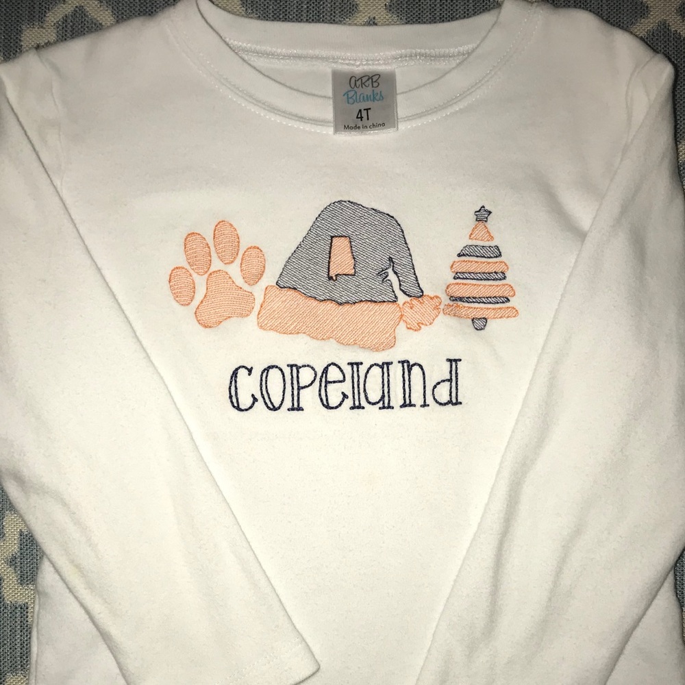 Auburn Christmas Long Sleeve T-shirt:5t boy